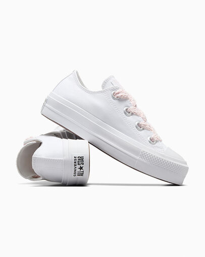 White / Pink Converse Chuck Taylor All Star Lift Women Platform Shoes Canada | C-01842979