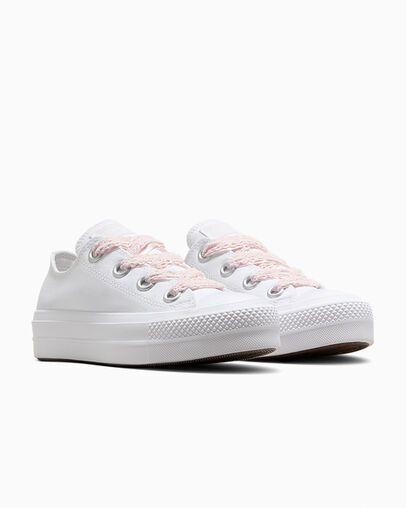 White / Pink Converse Chuck Taylor All Star Lift Women Platform Shoes Canada | C-19025839