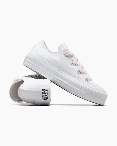 White / Pink Converse Chuck Taylor All Star Lift Women Platform Shoes Canada | C-19025839