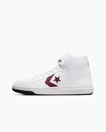 White / Pink Converse Pro Blaze V2 Leather Women Basketball Shoes Canada | C-15274899
