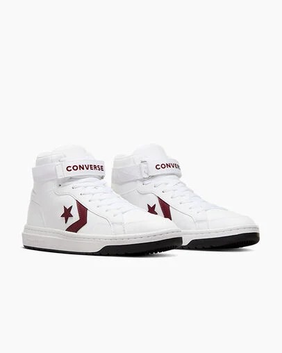 White / Pink Converse Pro Blaze V2 Leather Women Basketball Shoes Canada | C-15274899