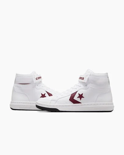 White / Pink Converse Pro Blaze V2 Leather Women Basketball Shoes Canada | C-15274899
