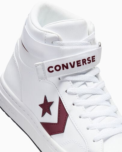 White / Pink Converse Pro Blaze V2 Leather Women Basketball Shoes Canada | C-15274899