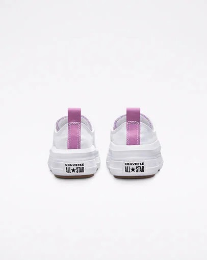 White / Purple Converse Chuck Taylor All Star Move Kids' Platform Shoes Canada | C-56719209