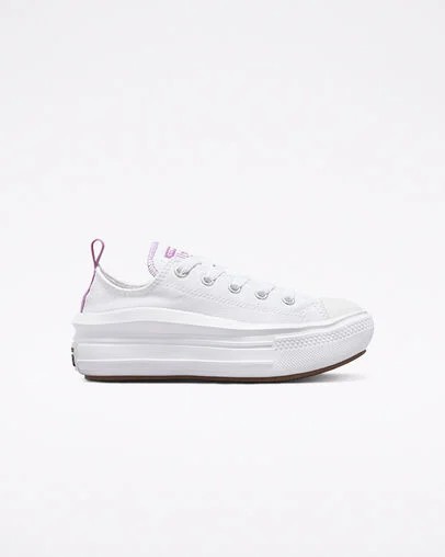 White / Purple Converse Chuck Taylor All Star Move Kids\' Platform Shoes Canada | C-56719209