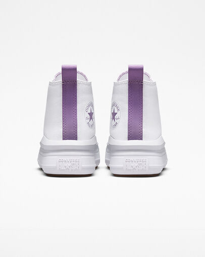 White / Purple Converse Chuck Taylor All Star Move Color Pop Kids' Platform Shoes Canada | C-74862939