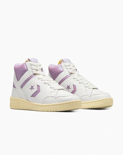 White / Purple Converse Shai Weapon Women Basketball Shoes Canada | C-26841079
