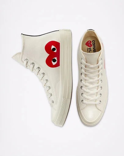 White / Red Converse Converse x PLAY Comme des Garçons Chuck 70 Men Sneakers Canada | C-70456199