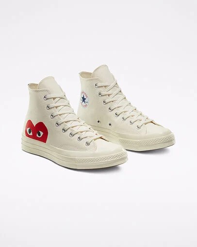 White / Red Converse Converse x PLAY Comme des Garçons Chuck 70 Men Sneakers Canada | C-70456199
