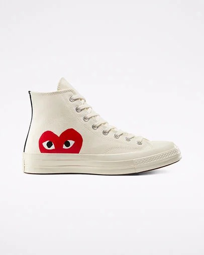 White / Red Converse Converse x PLAY Comme des Garçons Chuck 70 Men Sneakers Canada | C-70456199