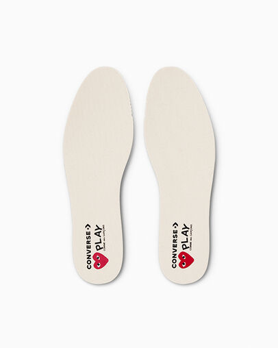 White / Red / Black Converse PLAY Comme des Garçons Single Heart Chuck 70 Women Sneakers Canada | C-80275949
