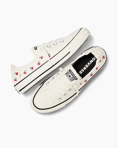 White / Red / Green Converse Chuck Taylor All Star Shoreline Cherry Women Slip On Shoes Canada | C-96324879