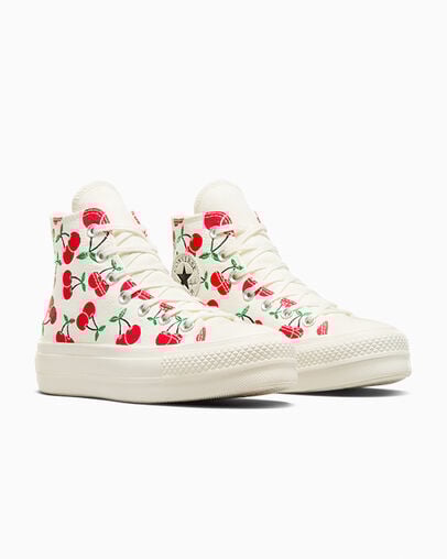 White / Red / Green Converse Chuck Taylor All Star Lift Women Platform Shoes Canada | C-24709839