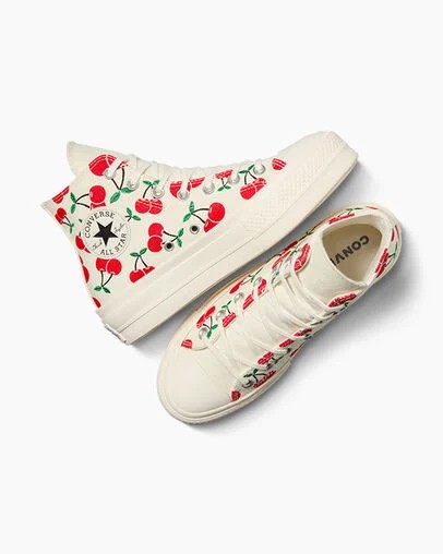 White / Red / Green Converse Chuck Taylor All Star Lift Women Platform Shoes Canada | C-24709839