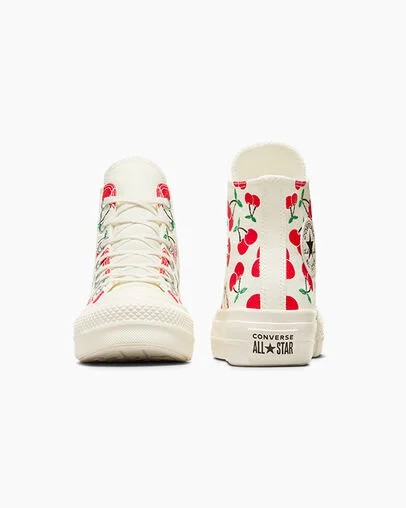 White / Red / Green Converse Chuck Taylor All Star Lift Women Platform Shoes Canada | C-24709839
