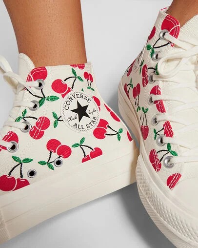 White / Red / Green Converse Chuck Taylor All Star Lift Women Platform Shoes Canada | C-24709839