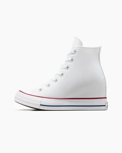 White / Red / Navy Converse Chuck Taylor All Star Wedge Women Platform Shoes Canada | C-06231949