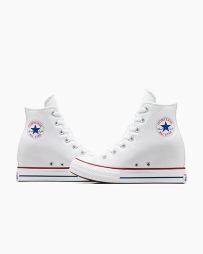 White / Red / Navy Converse Chuck Taylor All Star Wedge Women Platform Shoes Canada | C-06231949